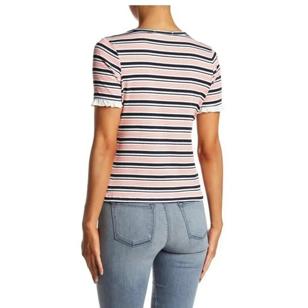 🎁 Ro & De Ribbed Mini Ruffle Tee - Picture 2 of 6